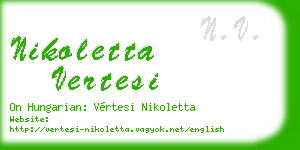 nikoletta vertesi business card